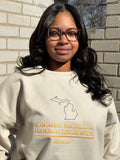 Michigan State Motto Embroidered Sweatshirt – Maize & Blue Edition